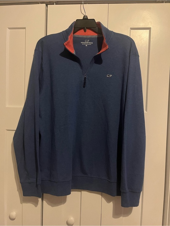Vineyard Vines Other - Vineyard Vines Navy Quarter-Zip with Red Contrast Collar